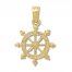 Ship's Wheel Charm 14K Yellow Gold