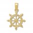 Ship's Wheel Charm 14K Yellow Gold