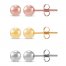 Ball Stud Earrings Set 14K Gold 4mm