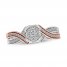 Diamond Ring 1/5 ct tw Sterling Silver/10K Rose Gold