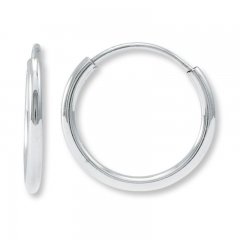 Hoop Earrings 14K White Gold