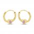 Children's Pink Cubic Zirconia Hoop Earrings 14K Yellow Gold