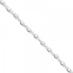 Beaded Anklet Sterling Silver 10" Length