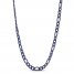 Men's Necklace Blue Ion Plating Stainless Steel 24"