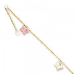 Butterfly Anklet 14K Yellow Gold