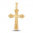 Fancy Diamond-cut Cross Charm 14K Yellow Gold