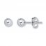 Ball Stud Earrings 4mm 14K White Gold