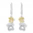 Paw Print Earrings 1/15 ct tw Diamonds Sterling Silver/10K Gold