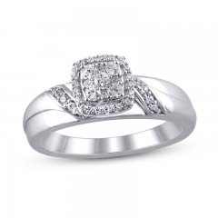 Diamond Engagement Ring 1/4 ct tw 10K White Gold