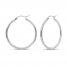 Hoop Earrings 14K White Gold 30mm