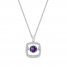 Unstoppable Love Amethyst Necklace 1/10 ct tw Diamonds Sterling Silver 19"