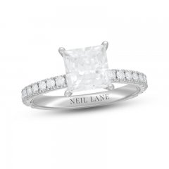 Neil Lane Diamond Engagement Ring 2-3/8 ct tw Princess/Round-Cut 14K White Gold