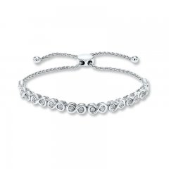 Diamond Infinity Bolo Bracelet 1/4 ct tw Sterling Silver