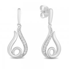 Hallmark Diamonds Earrings 1/6 ct tw Sterling Silver