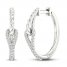 Love + Be Loved Diamond Hoop Earrings 1/5 ct tw 10K White Gold