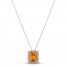 Le Vian Citrine Necklace 1/3 ct tw Diamonds 14K Strawberry Gold 18"