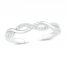 Diamond Twist Toe Ring 10K White Gold