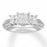 Diamond Engagement Ring 1 ct tw Princess/Round 14K White Gold