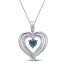 Convertible Heart Necklace Swiss Blue Topaz in Sterling Silver