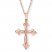 Cross Necklace 1/15 ct tw Diamonds 10K Rose Gold