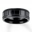 Wedding Band Black Ion-Plated Stainless Steel 8mm