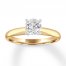 Diamond Solitaire Engagement Ring 1 Carat Round 10K Yellow Gold