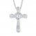 Diamond Cross Necklace 1/6 ct tw Round-cut Sterling Silver