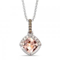 Le Vian Morganite Necklace 1/10 ct tw Diamonds 14K Vanilla Gold 18"