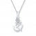 Diamond Om Necklace 1/20 ct tw Round-cut Sterling Silver