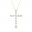 Lab-Created Diamonds by KAY Cross Necklace 1/2 ct tw Round-Cut 14K Yellow Gold 18"