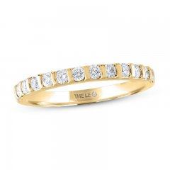 Leo Diamond Wedding Band 1/2 ct tw Round-cut 14K Yellow Gold