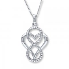 Diamond Necklace 1/20 ct tw Round-Cut Sterling Silver