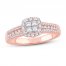 Diamond Engagement Ring 5/8 ct tw Princess/Round 14K Rose Gold