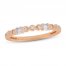 Diamond Anniversary Ring 1/8 ct tw Round/Baguette 10K Rose Gold