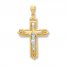 Crucifix Cross Charm 14K Two-Tone Gold