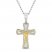 Men's Crucifix Pendant Stainless Steel/Yellow Ion Plating 24"