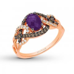 Le Vian Amethyst Ring 1/4 ct tw Diamonds 14K Strawberry Gold