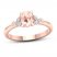 Diamond & Morganite Engagement Ring 1/6 ct tw Oval/Marquise/Round-cut 10K Rose Gold