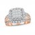 Multi-Diamond Engagement Ring 2 ct tw Princess & Round-cut 14K Rose Gold