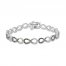 Black/Brown/White Diamond Infinity Bracelet 1-1/2 ct tw Sterling Silver 7.25"