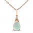 Opal Necklace Diamond Accent 10K Rose Gold 18"