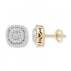 Diamond Earrings 1/4 ct tw Round-cut 10K Yellow Gold