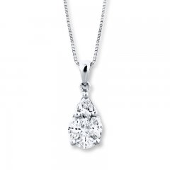 Diamond Teardrop Necklace 3/4 carat tw 14K White Gold