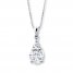 Diamond Teardrop Necklace 3/4 carat tw 14K White Gold