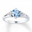 Aquamarine Ring White Topaz Sterling Silver