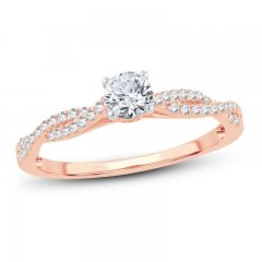 Diamond Engagement Ring 1/2 ct tw Round-cut 14K Rose Gold