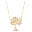 Family Tree Necklace 10K Tri-Tone Gold 17"