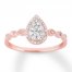 Diamond Promise Ring 1/4 ct tw Round-cut 10K Rose Gold