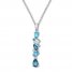 Blue Topaz Necklace Sterling Silver