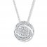 Diamond Necklace 1/6 ct tw Round-cut Sterling Silver